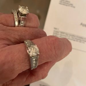 Authentic Ladies 14K white gold consists of a .76 round diamond.